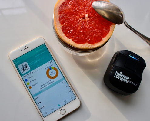 Tellspec sensor with grapefruit